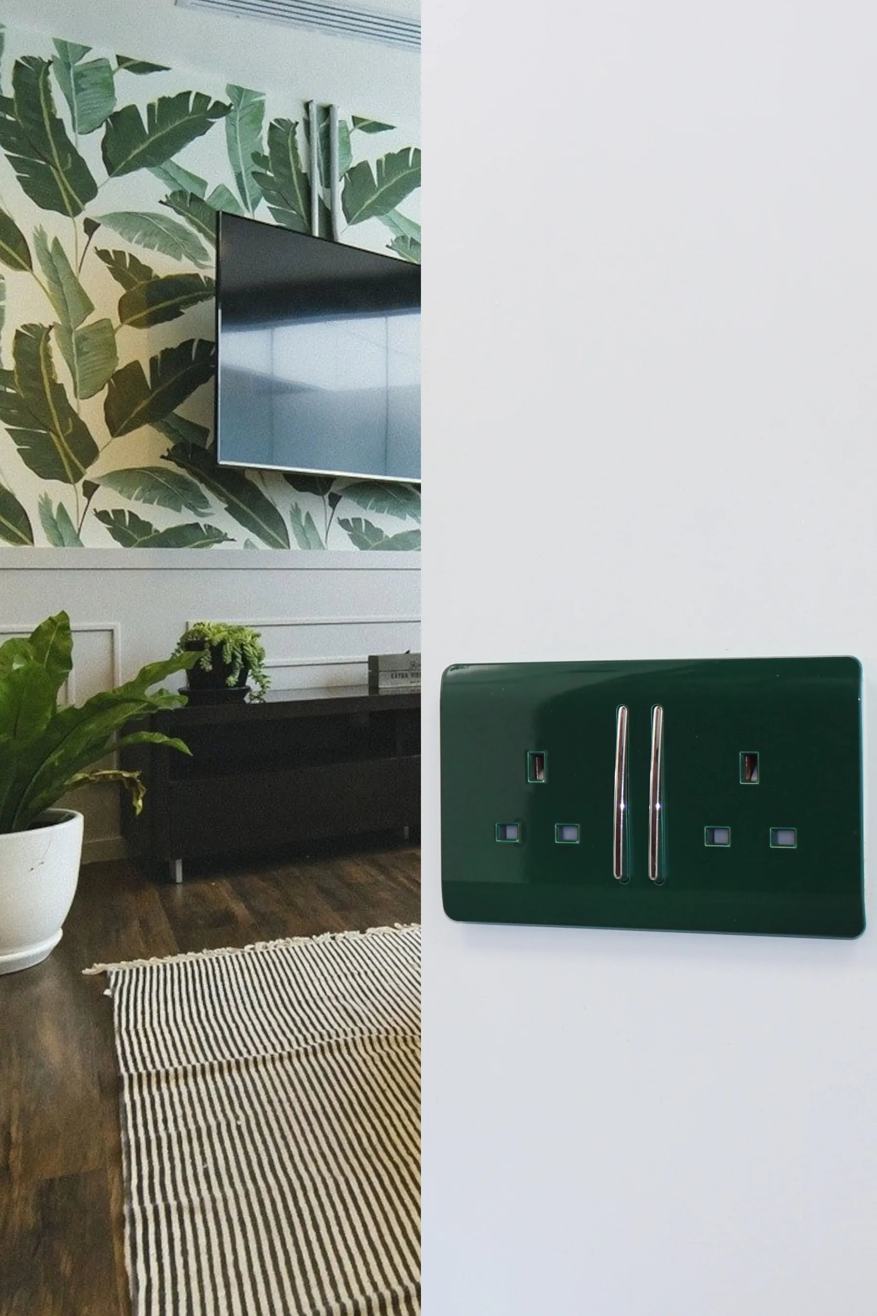 2 Gang 13Amp Long Switched Double Socket Dark Green ART-SKT213LDG  Trendi Dark Green